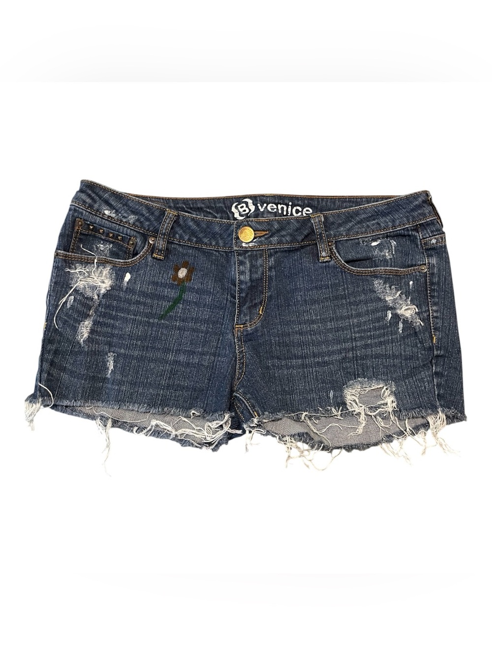 Y2K Bullhead Venice Blue Distressed Denim Cutoff Shorts